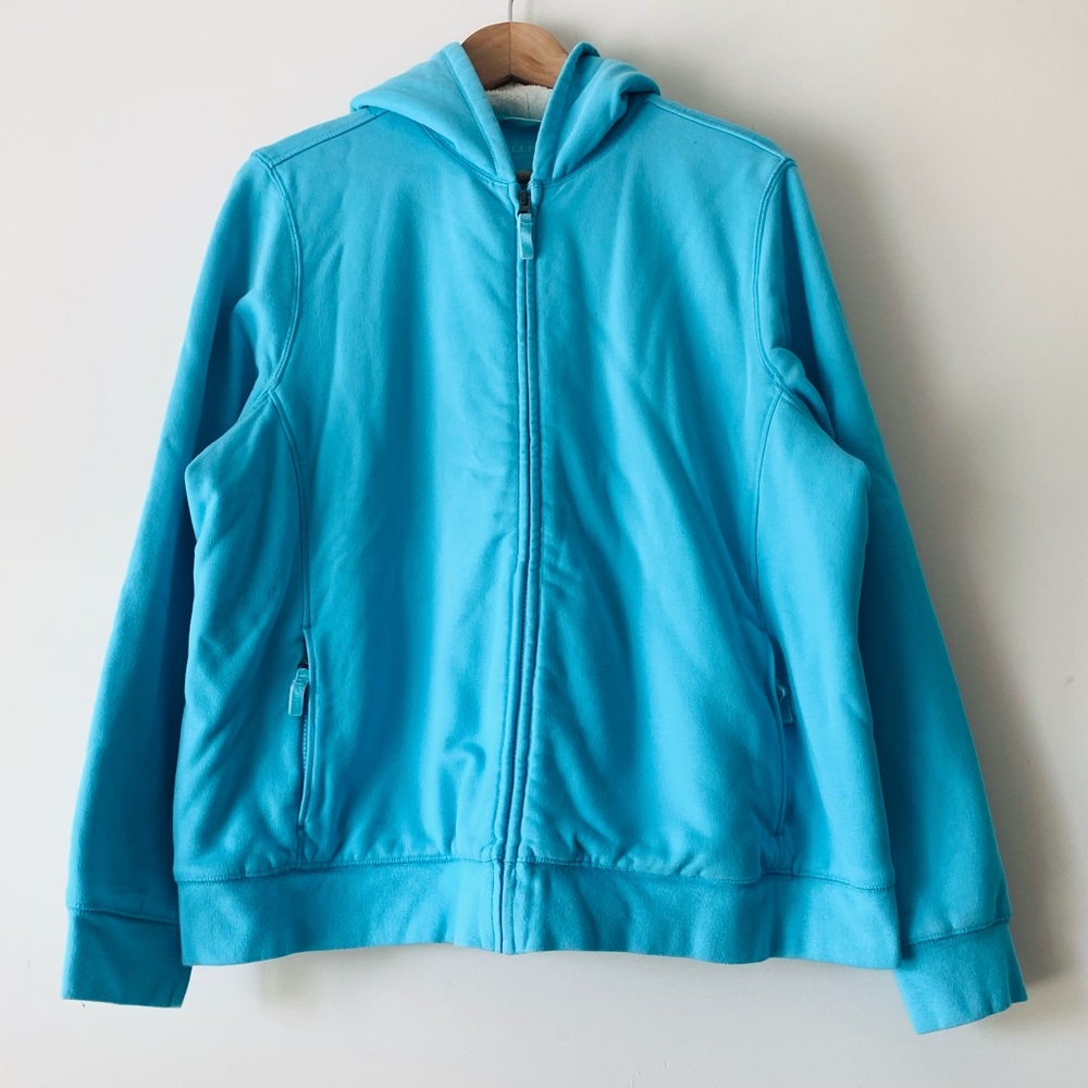 L.L. Bean Turquoise Zip-Up Hoodie Women Size 1X Outdoor Gorpcore Granola Hiking